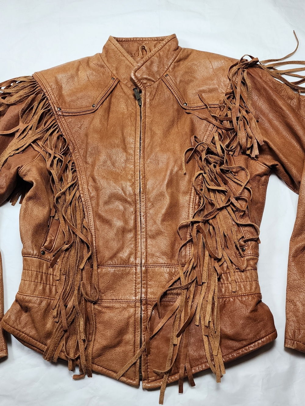 Adventure Bound By Wilson Leather Women's Western Fringe Brown Jacjet Size 8